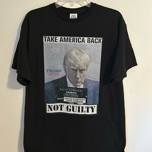 Trump 2024 Take America Back Again Georgia T-Shirt. Not Guilty Size L